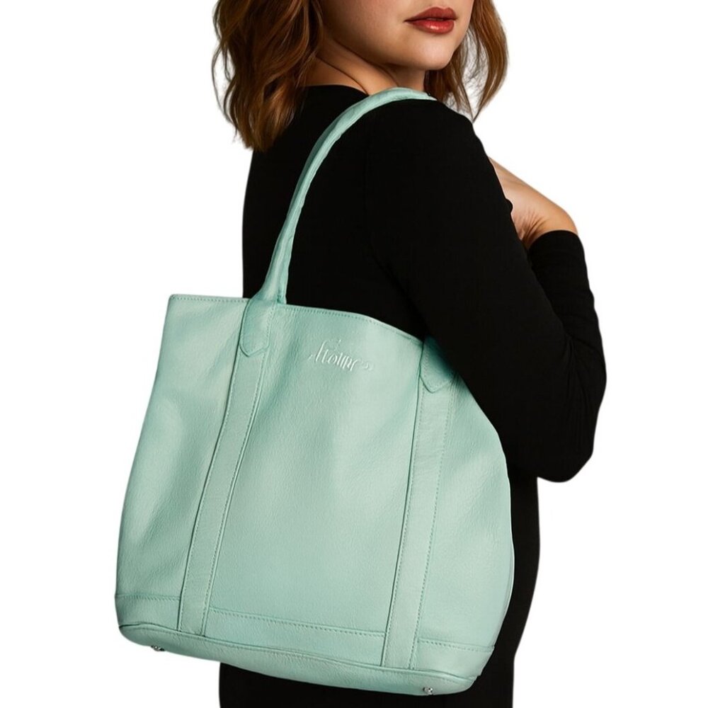 Margot Leather Shoulder Bag Travel Tote Handbag Seafoam WOMEN'S WOMAN'S